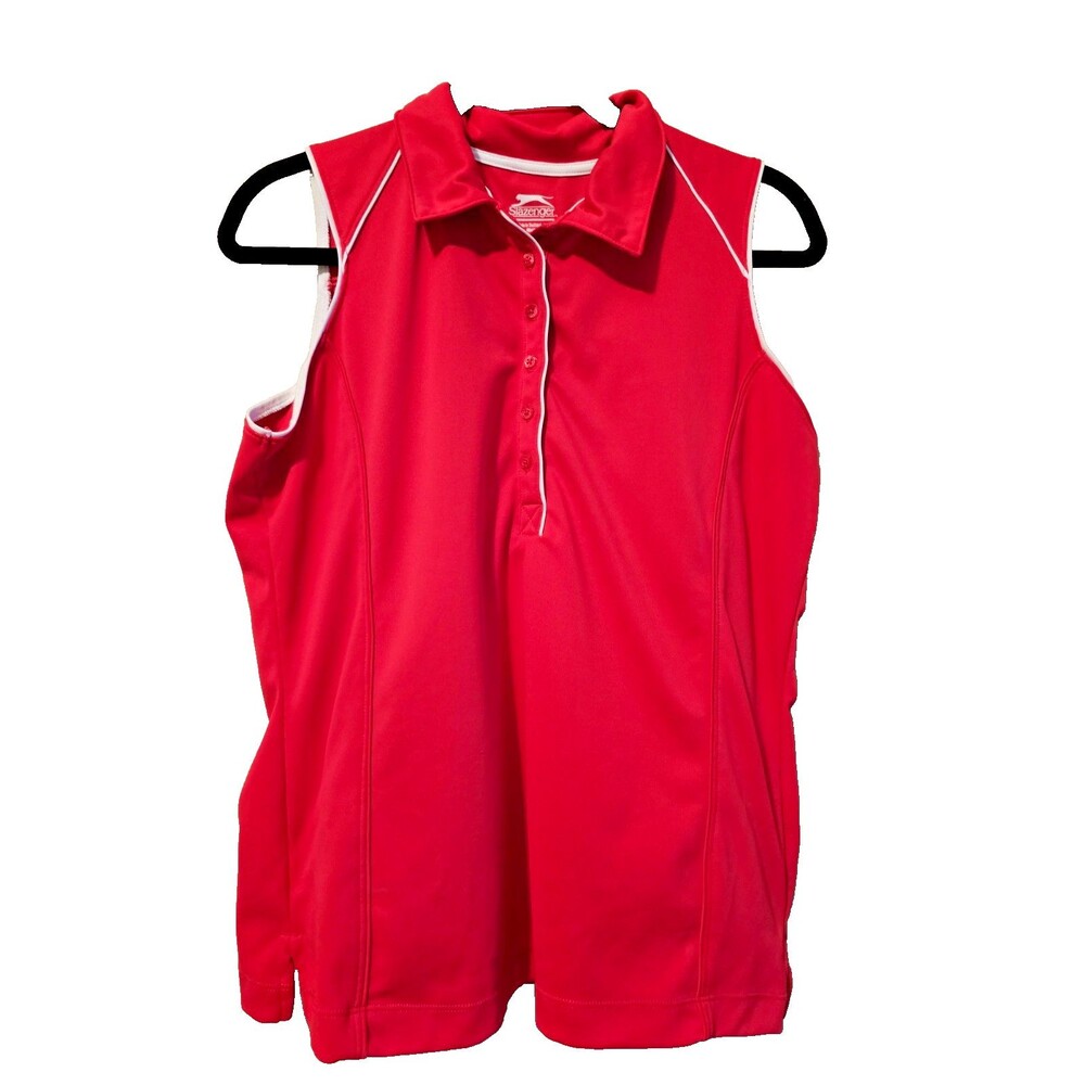 Slazenger Golf Sleeveless Polo Shirt Womens Large activewear